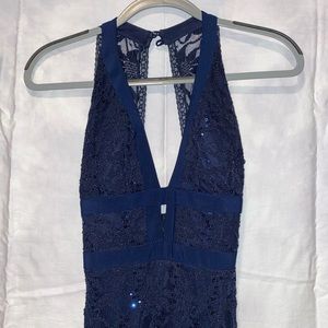 Navy Blue Ball length gown